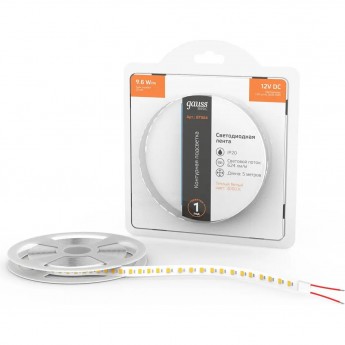 Лента GAUSS BASIC LED 2835/120 12V 9,6W/m 624lm/m 3000K 8mm IP20 5m 1/100