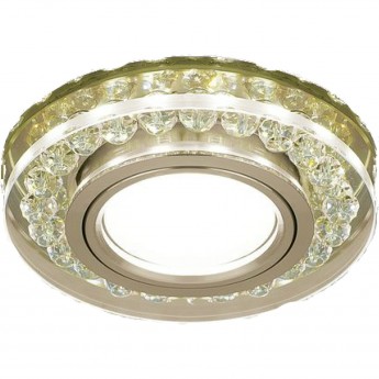 Светильник GAUSS BACKLIGHT BL048 Кругл. Шампань/Кристалл/Хром, Gu5.3, LED 2700K 1/40 Светильник GAUSS BACKLIGHT BL048 Кругл. Шампань/Кристалл/Хром, Gu5.3, LED 2700K 1/40