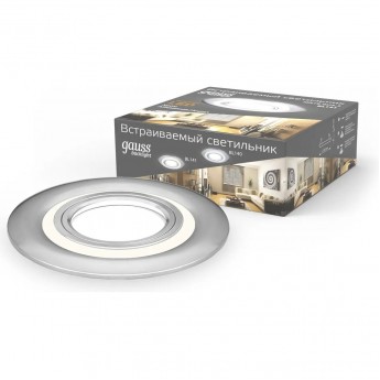 Светильник GAUSS BACKLIGHT BL141 круглый, Хром. Gu5.3, 3W, LED 3000K Светильник GAUSS BACKLIGHT BL141 круглый, Хром. Gu5.3, 3W, LED 3000K